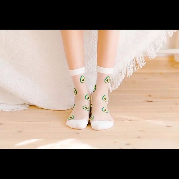 Transparent Casual Socks with Avocado print 🥑 - Picture 2 of 4